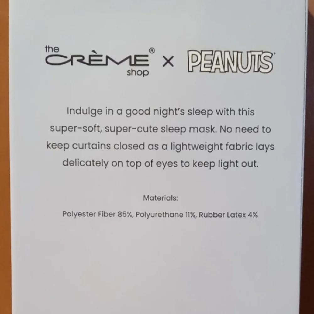 Peanuts X Creme Shop Blue Silky Sleep Mask